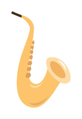 Saxophone on the white background.