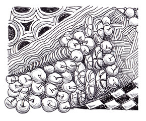 black white hand drawing abstraction ornament