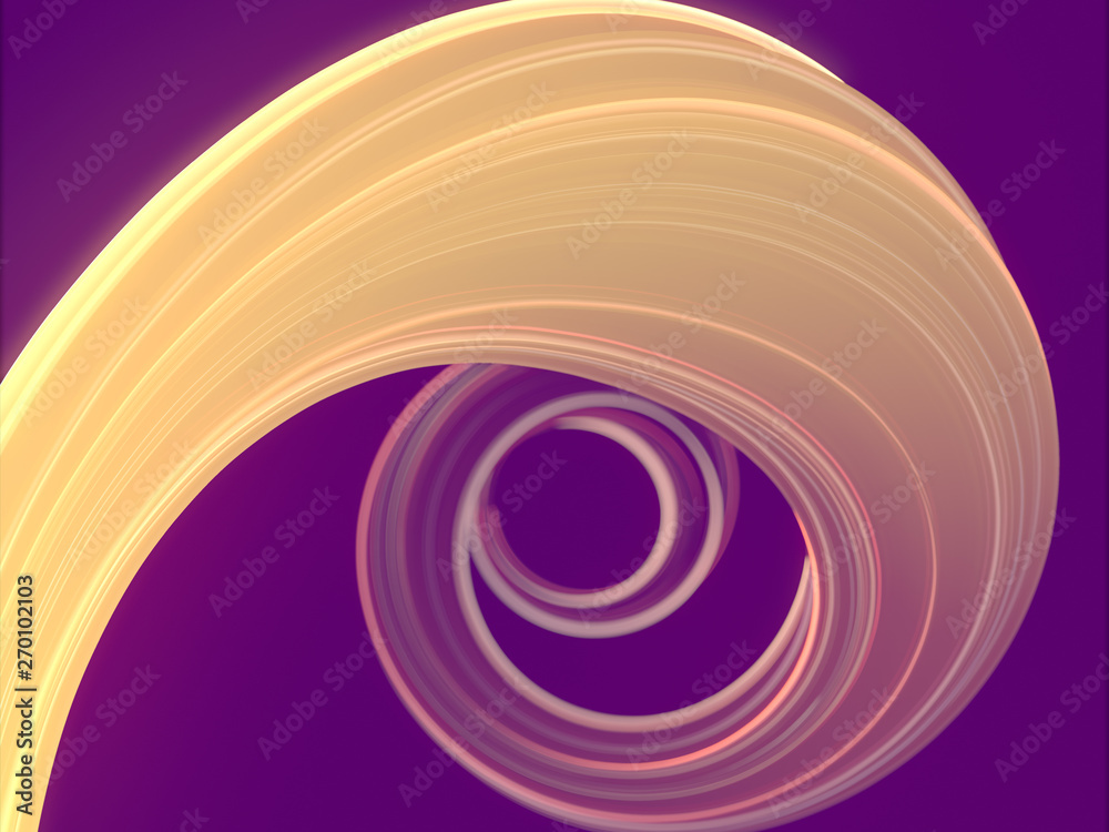 Poster Colored twisted shape. Computer generated abstract geometric 3D render illustration