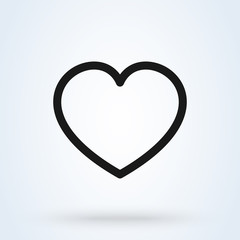Modern heart line flat style. illustration icon isolated on white background.