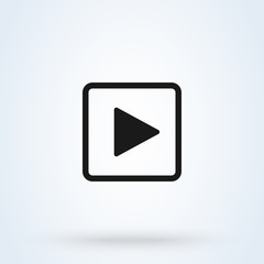 Fototapeta premium play button square. flat style. illustration icon isolated on white background.