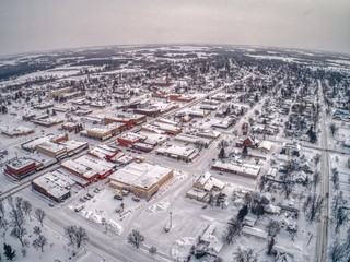 Aerial view of a Small Community in North West Minnesota