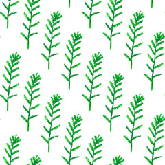 Seamless pattern with abstract green plants