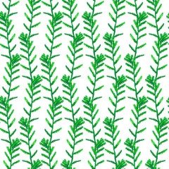 Seamless pattern with abstract green plants