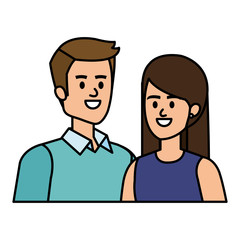 Fototapeta premium young couple lovers avatars characters