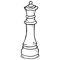 Chess piece icon. Vector illustration queen. Chess piece queen. Hand drawn vector illustration.