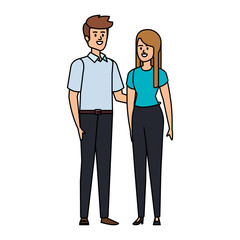 Fototapeta na wymiar business couple avatars characters vector illustration