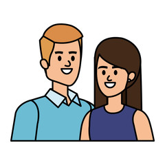 young couple lovers avatars characters