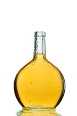 Strong alcohol in a transparent bottle