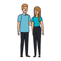 Fototapeta premium business couple avatars characters vector illustration