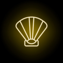 shell icon in neon style. Signs and symbols can be used for web, logo, mobile app, UI, UX
