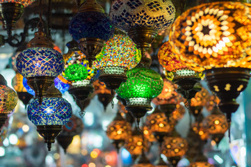 Fototapeta premium Lanterns in Istanbul shop, Turkey