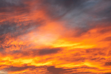 Naklejka na ściany i meble Beautiful sunset sky, colorful clouds.