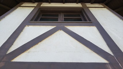 janela construção enxaimel, antigo, vintage