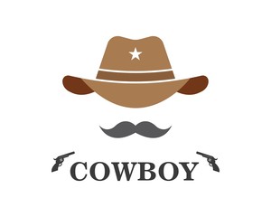 cowboy hat icon logo vector template