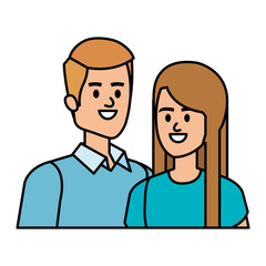 young couple lovers avatars characters