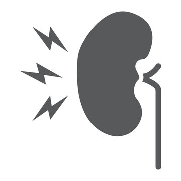 recommend clip art: Kidney pain glyph icon, body and sick, renal ache sign, vector graphics, a solid pattern on a white background.