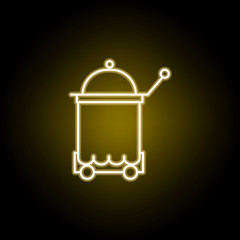 room service tray icon in neon style. Signs and symbols can be used for web, logo, mobile app, UI, UX