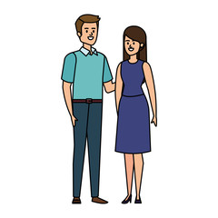 Fototapeta premium young couple lovers avatars characters
