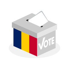 Ballot box by a combination of state flag of Chad