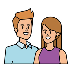 Obraz premium business couple avatars characters vector illustration