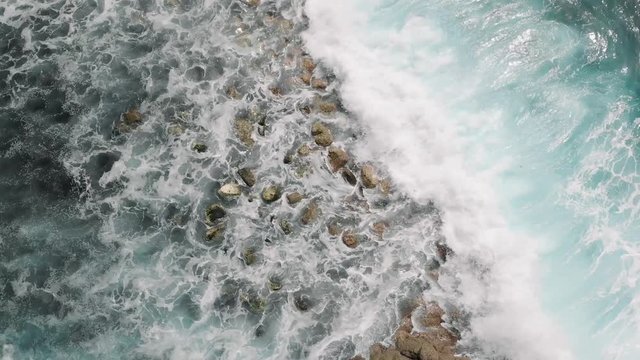 Aerial view of the ocean in El Pris, Tenerife Island, Canary Islands, Spain, Europe