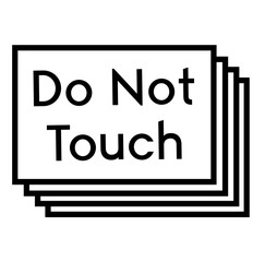 DO NOT TOUCH stamp on white background
