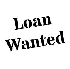 LOAN WANTED stamp on white background