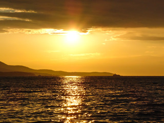 Sunset on the beach.