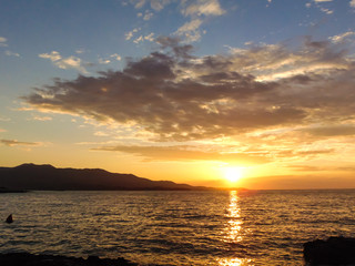 Sunset on the beach.