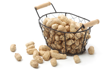 Peanuts on a white background