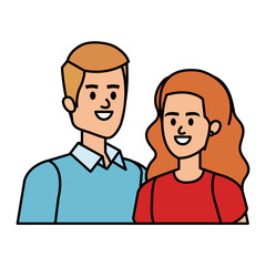 business couple avatars characters vector illustration