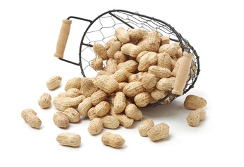 Peanuts on a white background