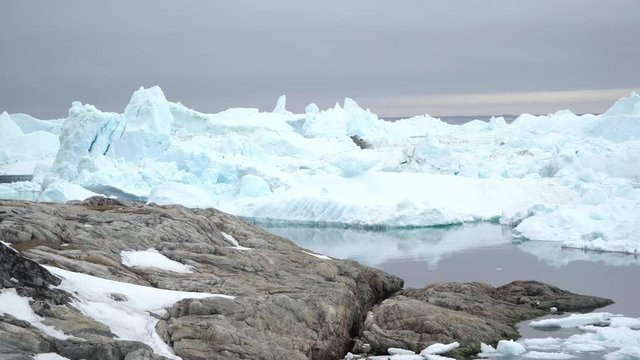 Arctic Icebergs in Arctic Ocean