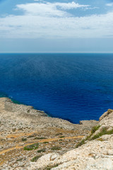 Picturesque views from the top of the mountain on the Mediterranean coast.