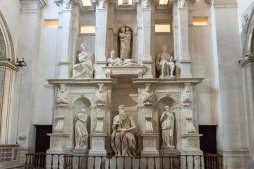 Michelangelo's Moses, Statue in the basilica of Saint Peter in Chains (San Pietro in Vincoli ) in Rome, Italy
