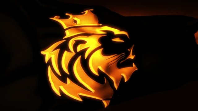 Golden Lion King Flag Intro Logo Motion Background V2
