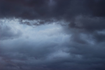Naklejka na ściany i meble Amazing dramatic dark gray sky after storm