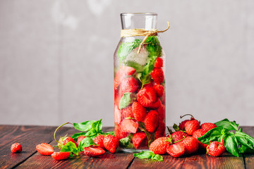 Detox Water with Strawberry and Basil.