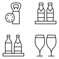 Bar Vector Line Icon Set