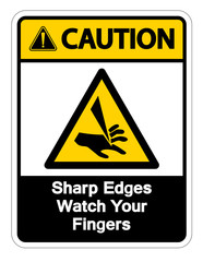 Caution Sharp Edges Watch Your Fingers Symbol Sign Isolate On White Background,Vector Illustration