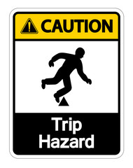 Caution Trip Hazard Symbol Sign Isolate On White Background,Vector Illustration