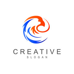 Fototapeta premium a circular pigeon head logo, eagle logo , circle and bird's head