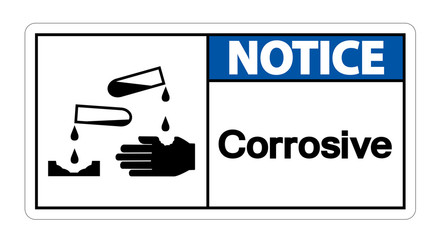 Notice Corrosive Symbol Sign Isolate On White Background,Vector Illustration