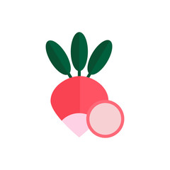 Flat Illustration of a Radish