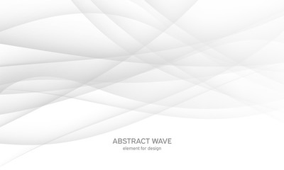 Abstract white background with smooth gray lines, waves. Modern and fashion. Gradient geometric. Vector illustration.
