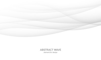 Abstract white background with smooth gray lines, waves. Modern and fashion. Gradient geometric. Vector illustration.