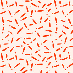 Summer color print, pantone 2019. Living coral funky print. Red pink pop-art decoration. Abstract pattern illustration with funny shapes