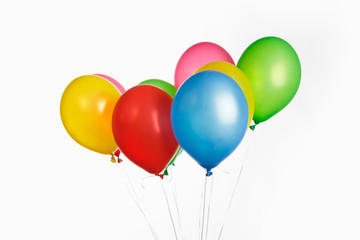 multicolor air balloons bunch on white background