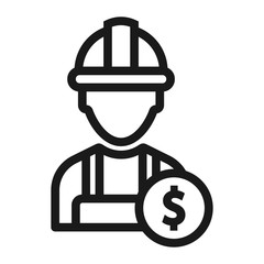 workers insurance - minimal line web icon. simple vector illustration. concept for infographic, website or app.